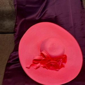 Large pink hat with large brim